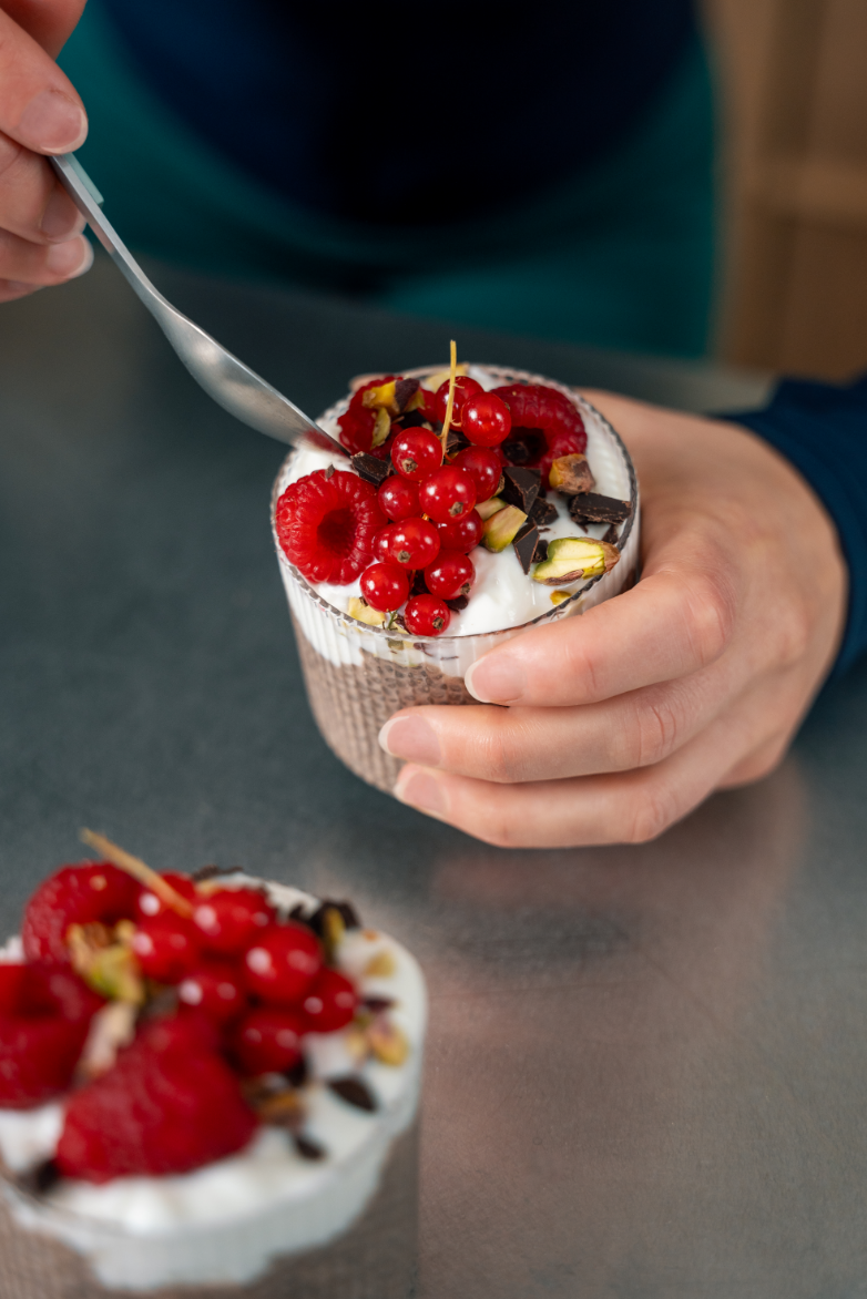 Dark Chocolate Chia Seed Protein Pudding
